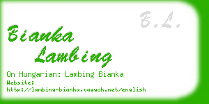 bianka lambing business card